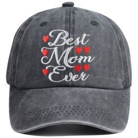T1 55 MEI8 Best Mom Ever Hat For Women, Adjustable Embroidered Wash Cotton Mama Birthday Baseball Cap (Option: Default)
