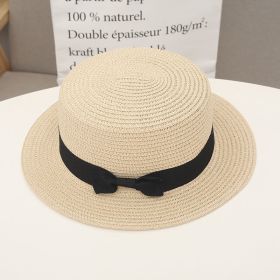 Summer Sun-proof Vacation Bowknot Top Hat (Option: Beige)