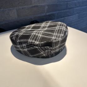 Versatile Dome Hat And Retro Checkered Painter Hat (Option: BLACK)