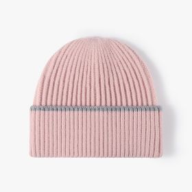 All-match Simple Warm Thickened Knitted Hat (Option: 23B017 Pink)