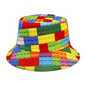 Building Block Pattern Printing Bucket Hat (Option: Building Blocks-M)