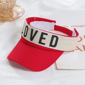 Sunlight Blocker For Summer Letter Without Top LOVED Korean (Option: Red-Free Size Adjustable)