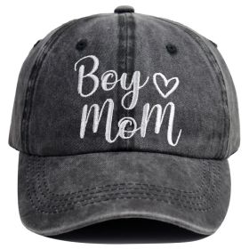 Boy Mom Hat For Women, Mother S Day Birthday Mama Gifts, Adjustable Embroidered Wash Cotton Baseball Cap (Option: grey)