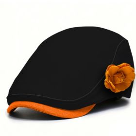 Beret Summer And Spring Artistic Retro Style (Option: Black yellow)