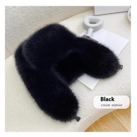 Full Fur Ushanka Thick Warm Wind-proof Cap (Option: BLACK)