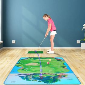 Casual Golf Game Set Indoor Outdoor Golf Pratice Mat Chipping Green Golf Yard Games for Kids Adults with 20 Sticky Golf Balls Storage Bag (Option: Green)