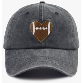 Football Gifts For Women Men  Football Heart Baseball Cap (Option: BLACK)