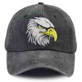 Embroidered Bald Eagle Head Hats (Option: BLACK)